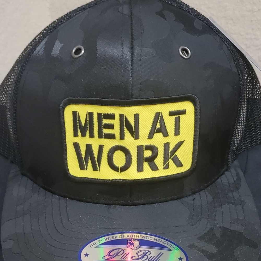 Men at work Black Camo Cap